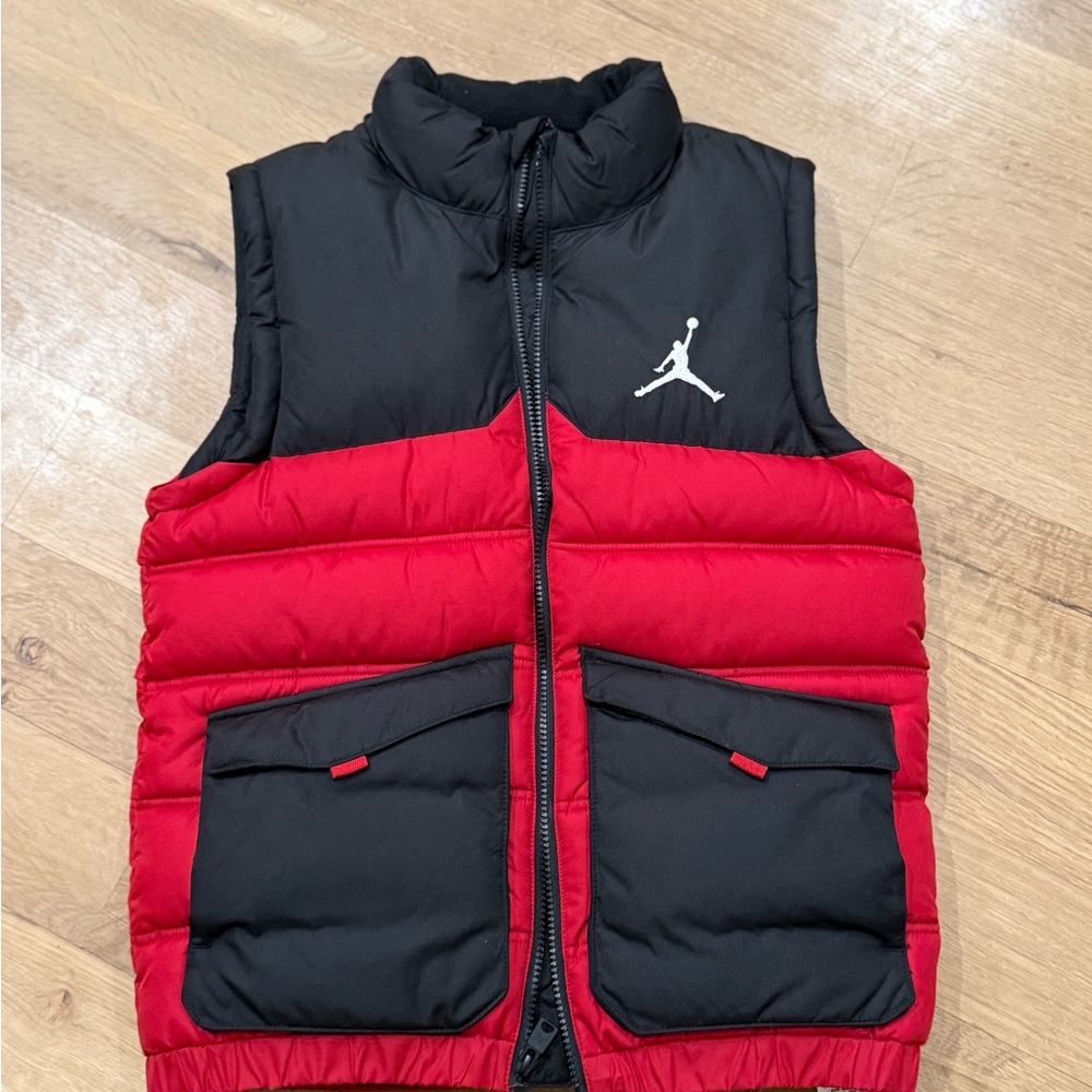 Jordan Kids Black and Red Puffer Vest